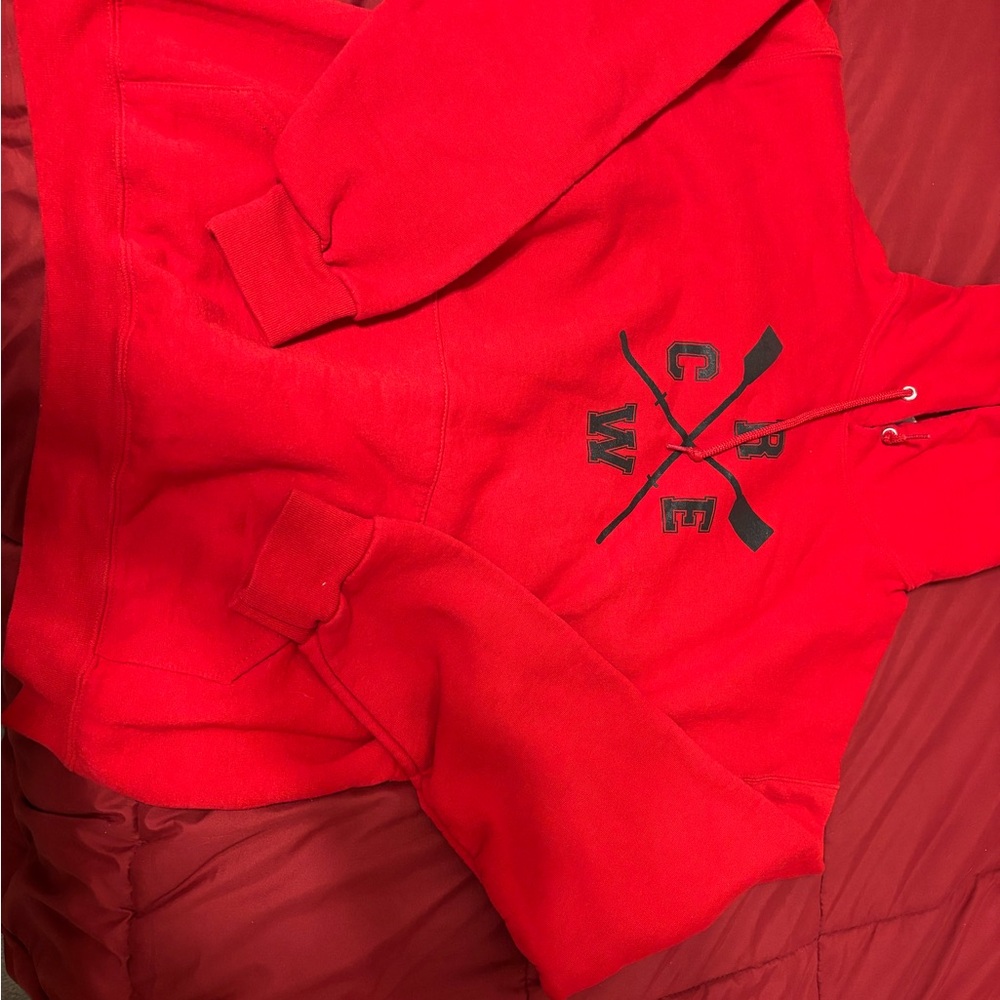 Augusta Sportswear Women's Red Crew Hoodie and Sweat Shorts Matching Set